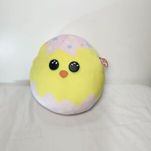 Ty Squishy Beanies Pippa Easter Chick Yellow Pink Egg Stars Plush Toy Soft